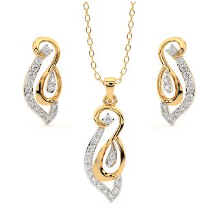 Brinley Round Diamond Pendant Set